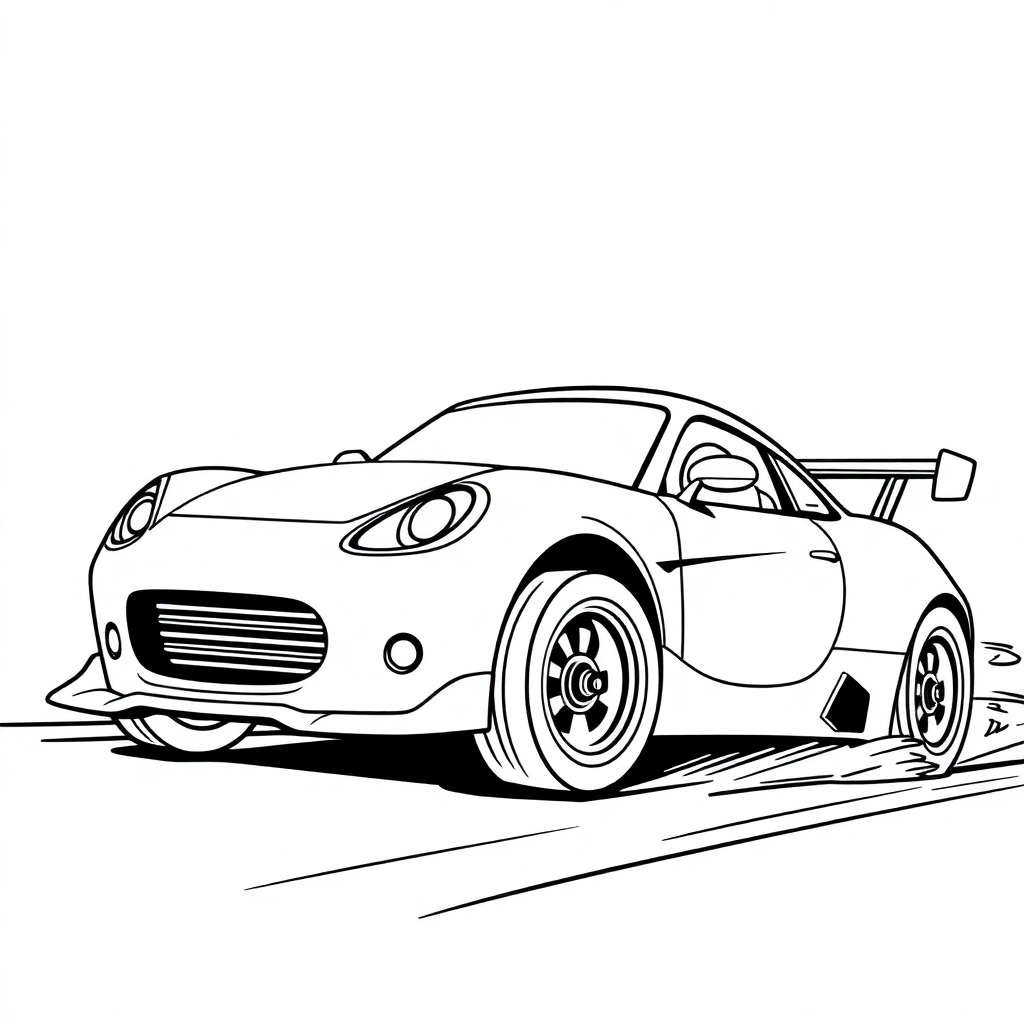 Fierce Race Car Speeding Coloring Page