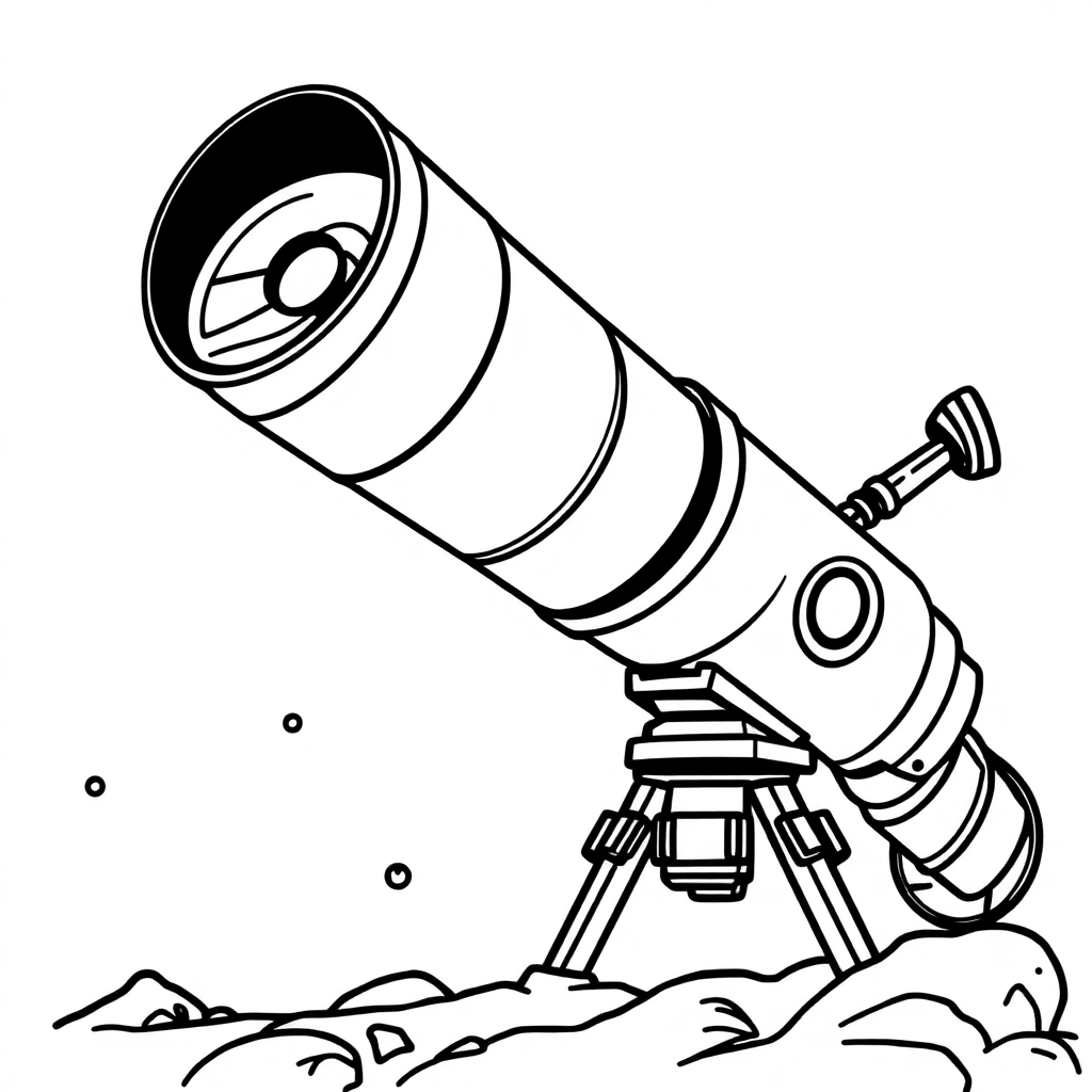 Fierce Space Telescope Coloring Page