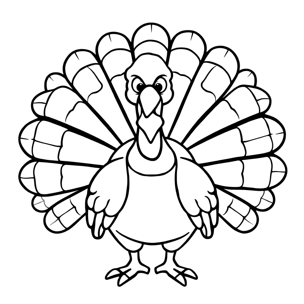 Fierce Thanksgiving Turkey Coloring Page