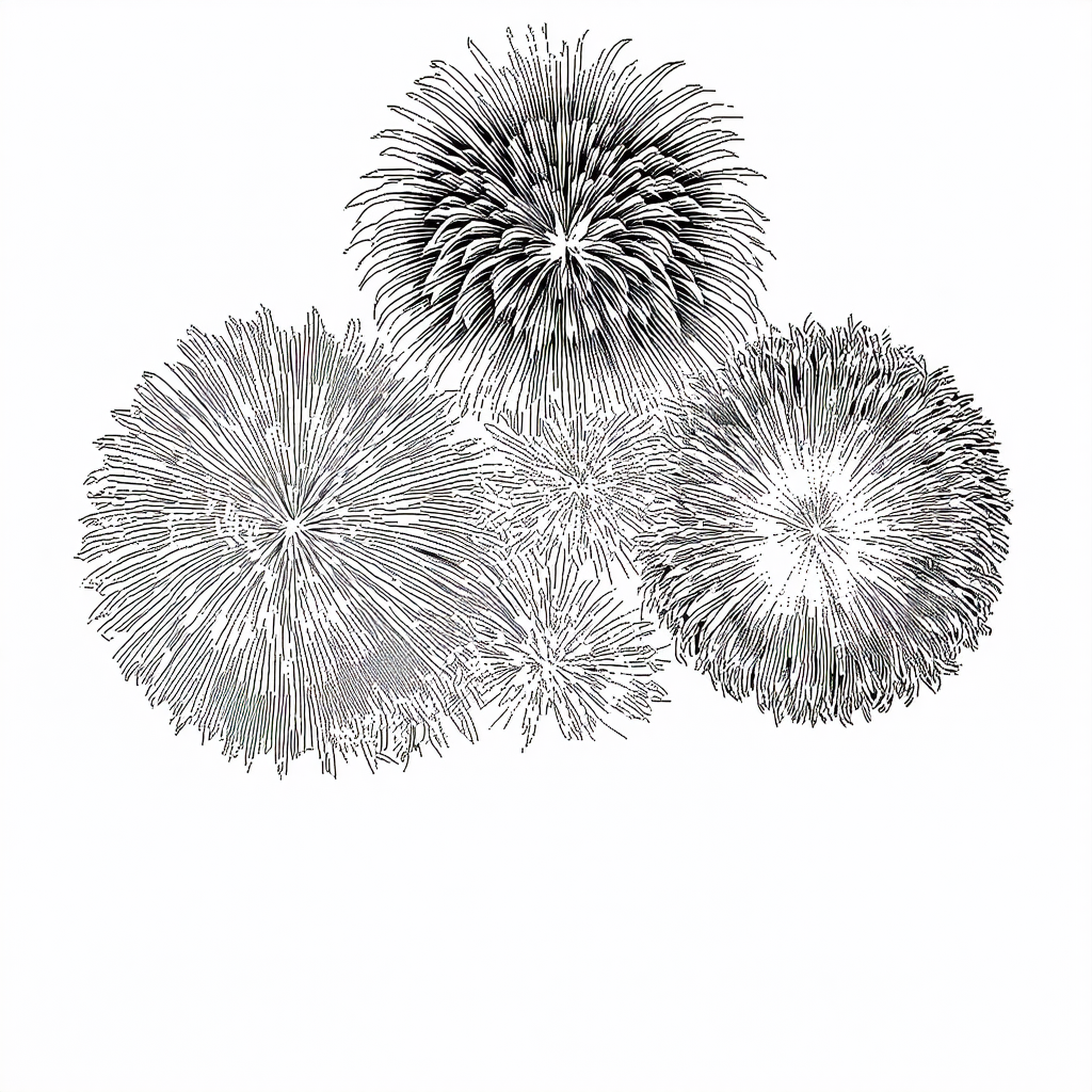 Fireworks Celebration Coloring Page