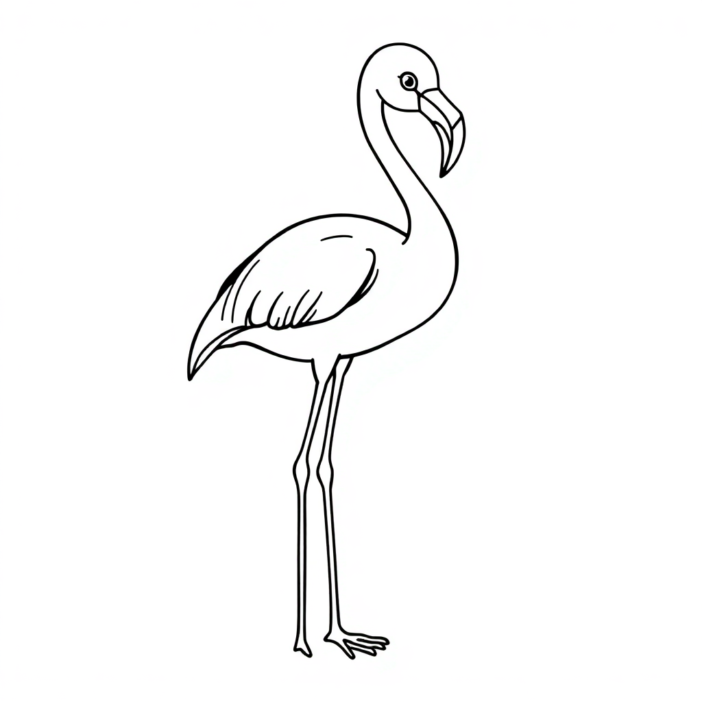 Flamingo Standing Coloring Page