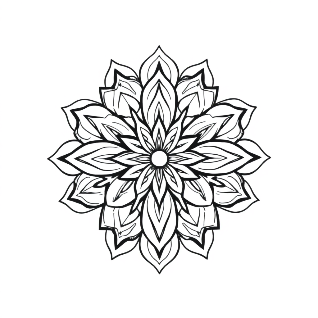 Flower Of Life Mandala In Space Coloring Page