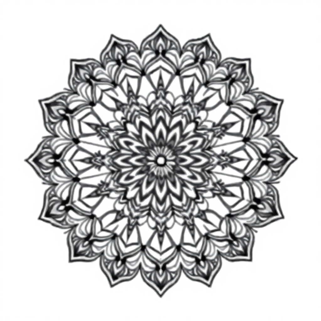 Friendly Art Nouveau Mandala Coloring Page