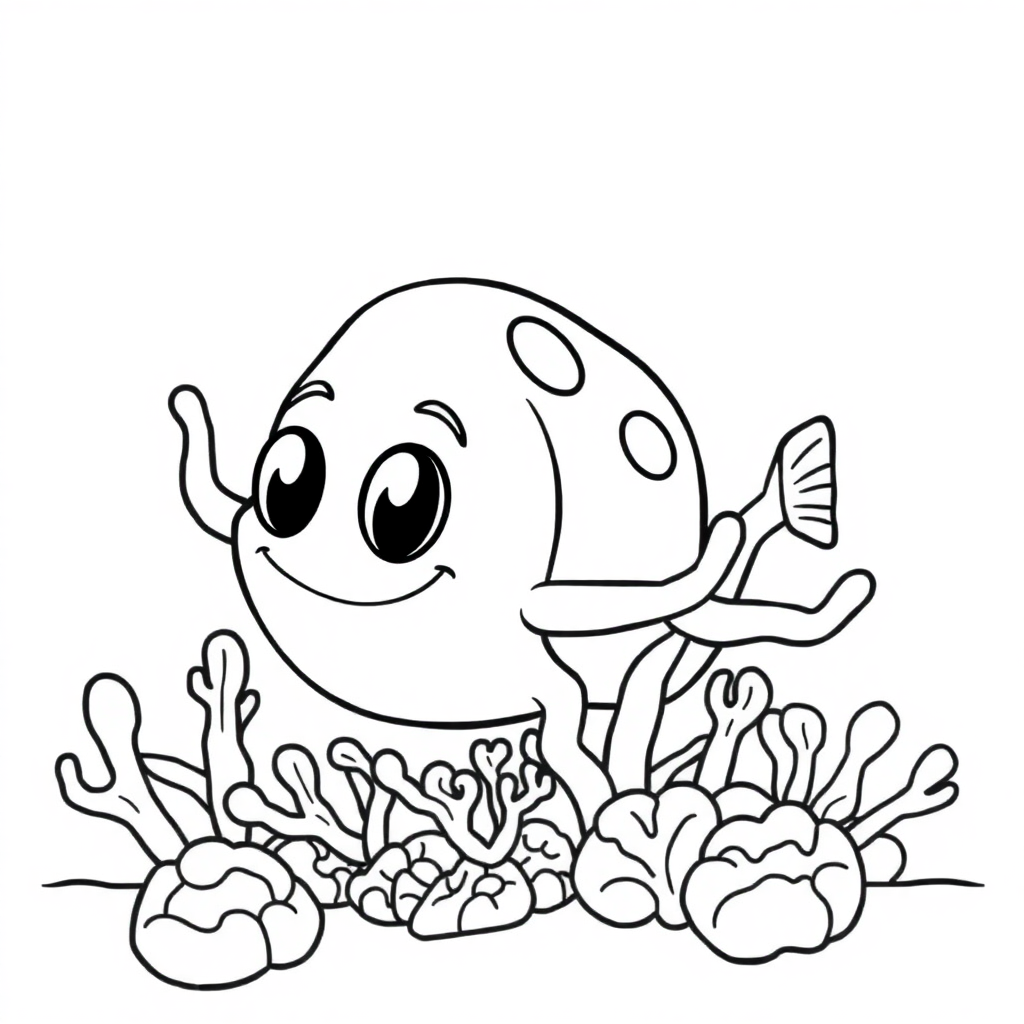 Friendly Coral Reef Coloring Page