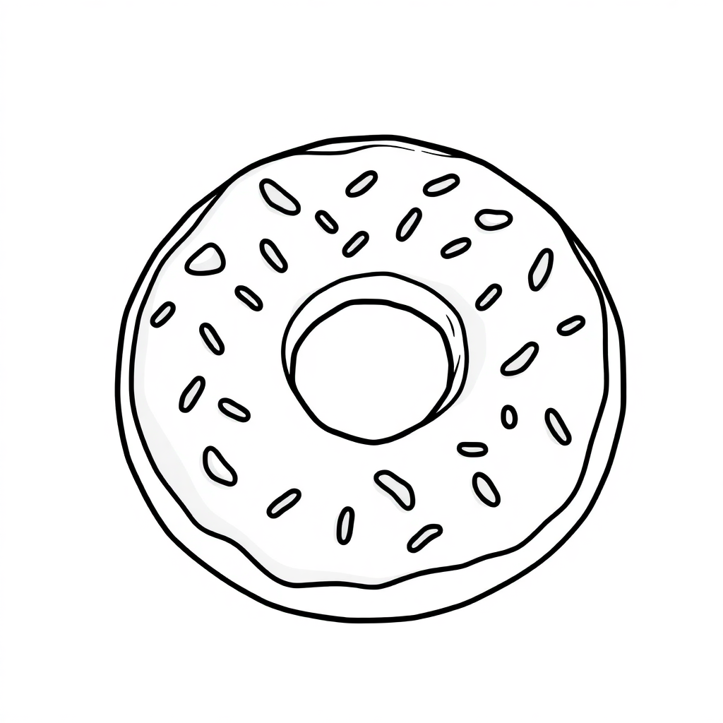 Friendly Donut With Sprinkles Coloring Page