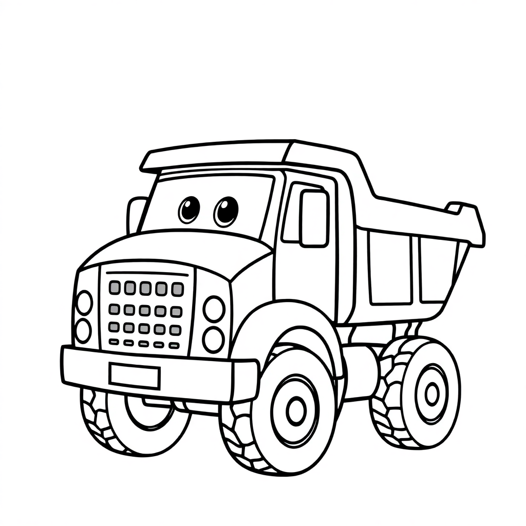Friendly Dump Truck Coloring Page