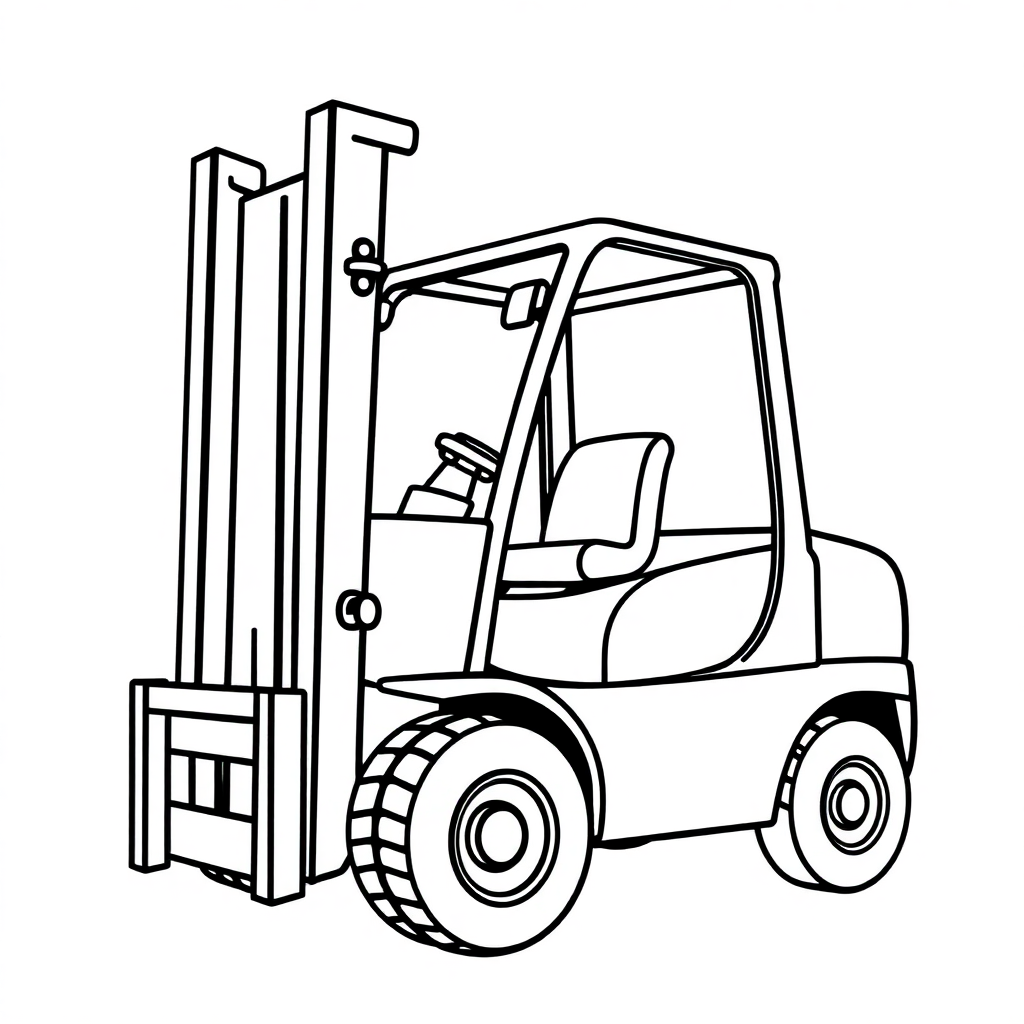 Friendly Forklift Coloring Page