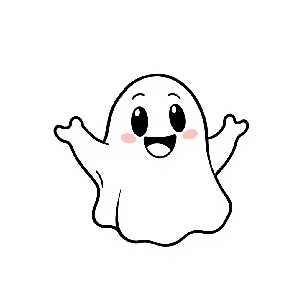 Friendly Ghost Friendly Coloring Page