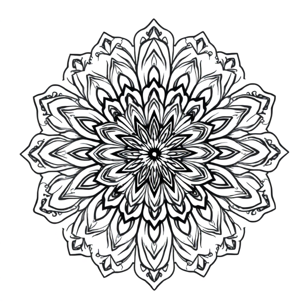 Friendly Intricate Floral Mandala Coloring Page