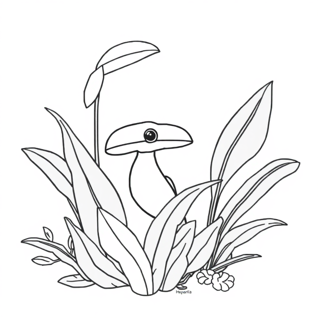 Friendly Rainforest Plants Coloring Page