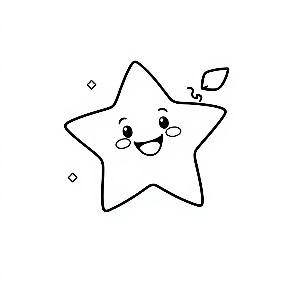 Friendly Shooting Star Coloring Page