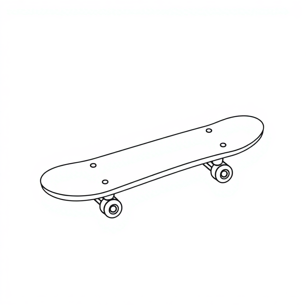 Friendly Skateboard Coloring Page