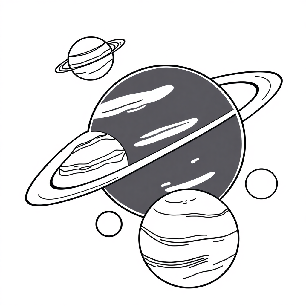 Friendly Solar System Planets Coloring Page