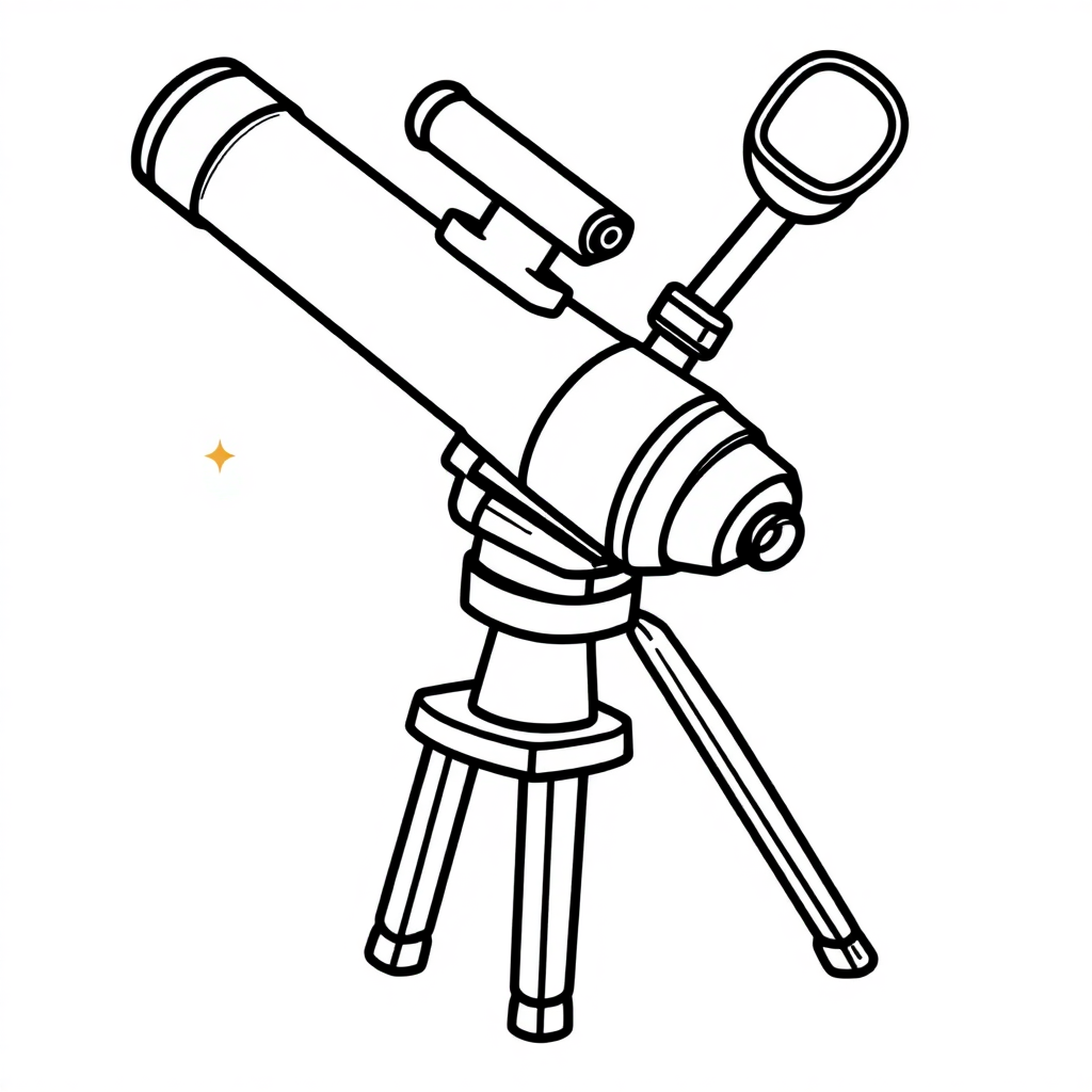 Friendly Space Telescope Coloring Page