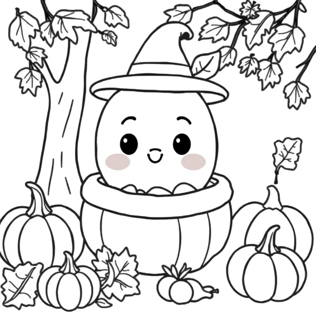 Funny Autumn Harvest Coloring Page