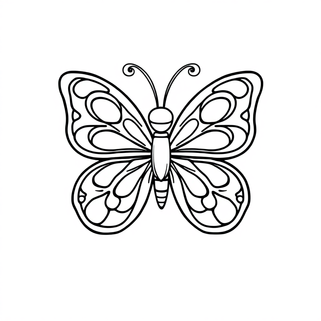 Funny Butterfly Mandala Coloring Page