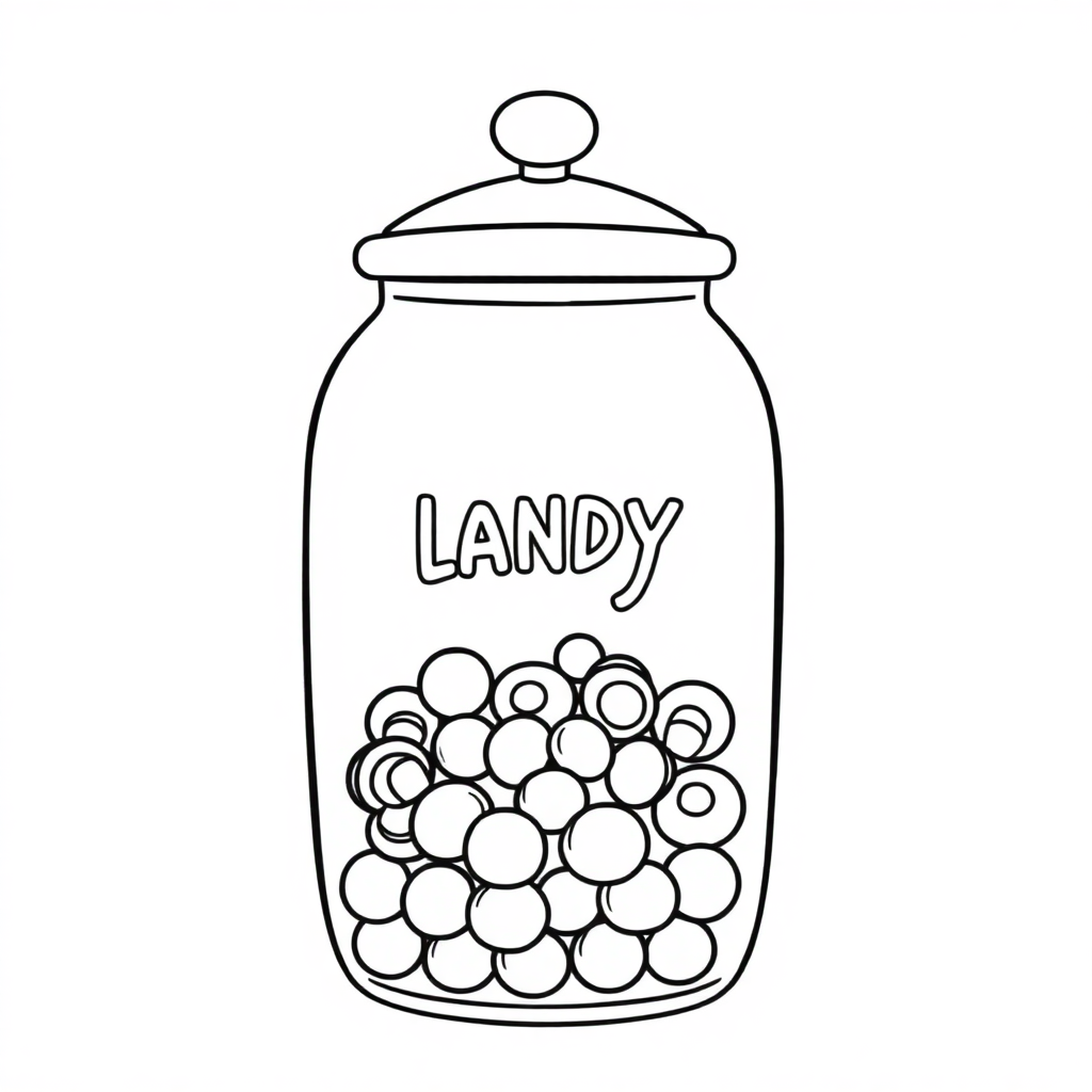 Funny Candy Jar Coloring Page