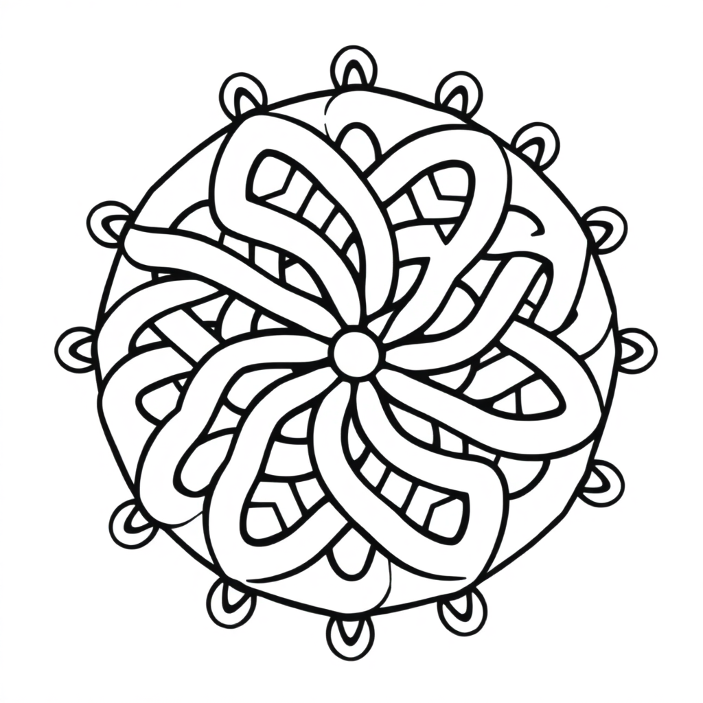 Funny Celtic Knot Mandala Coloring Page