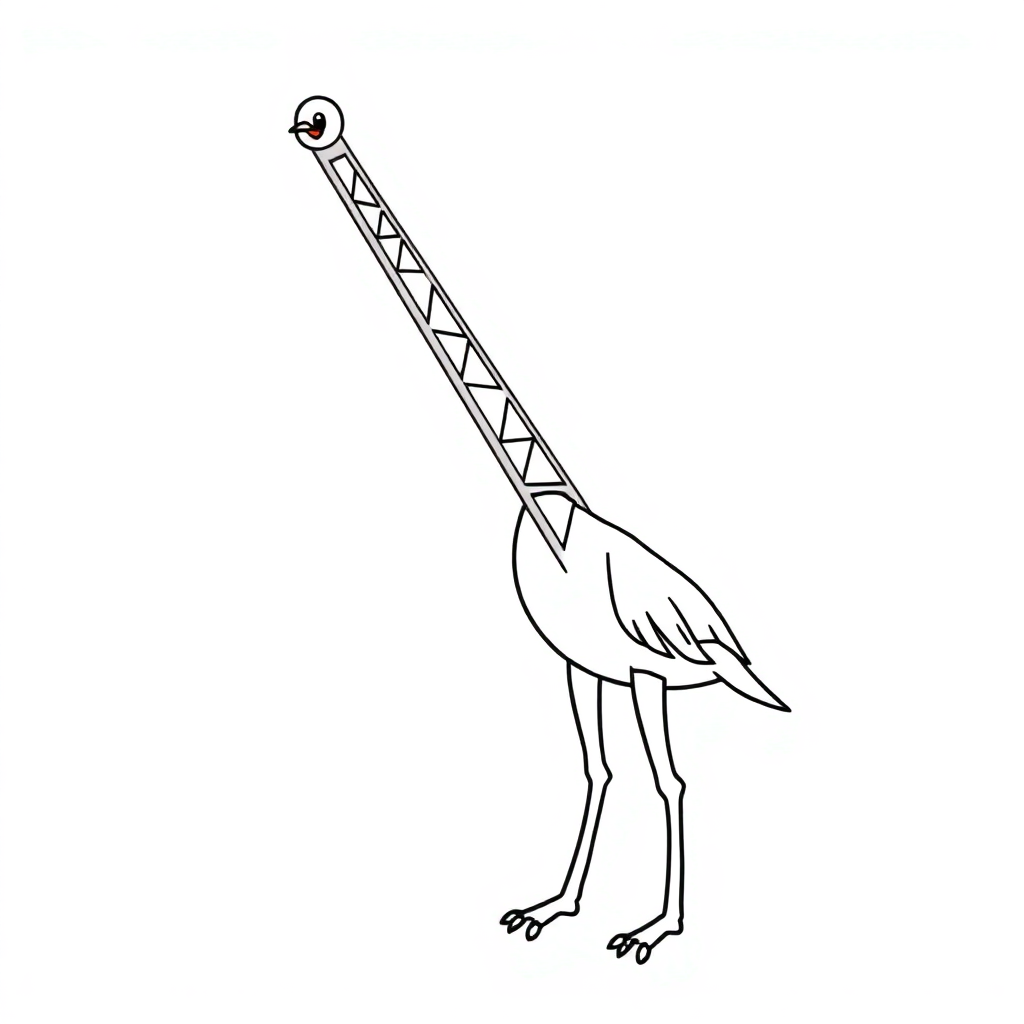 Funny Crane Lifting Coloring Page