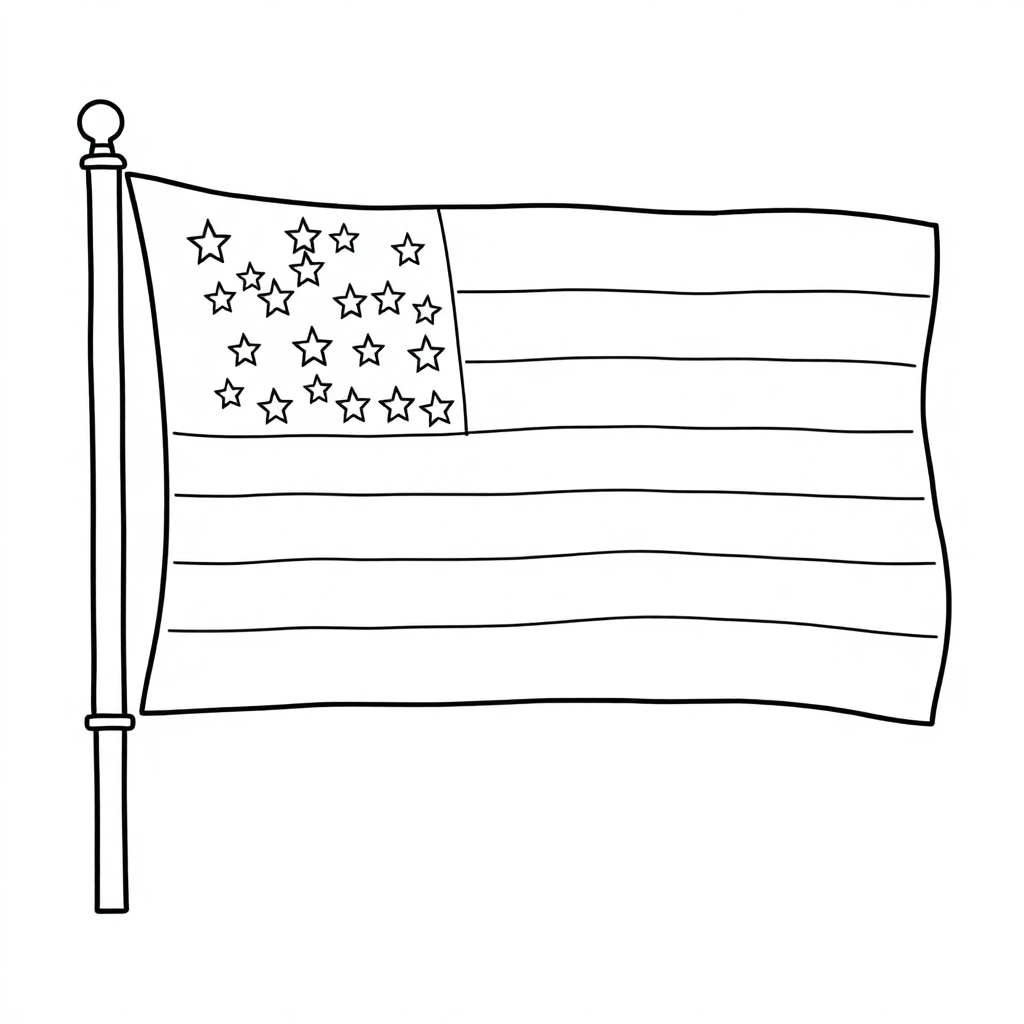 Funny Fourth Of July Flag Coloring Page