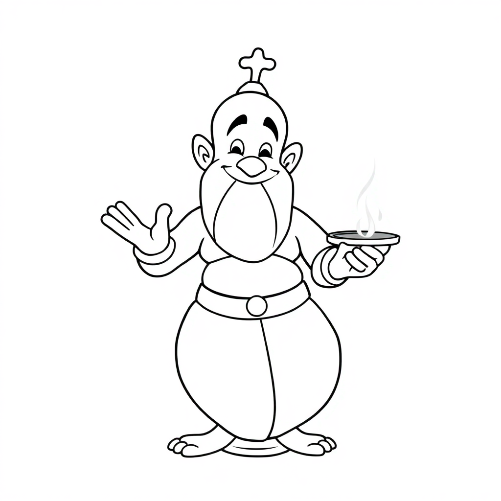 Funny Genie From Lamp Coloring Page
