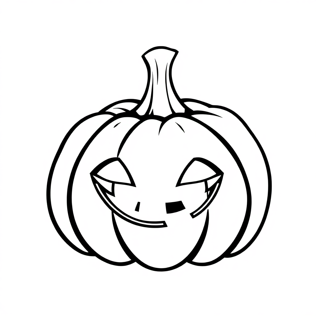 Funny Halloween Pumpkin Coloring Page