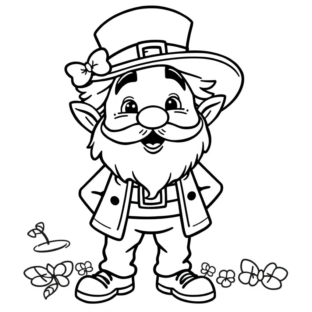 Funny Leprechaun Coloring Page