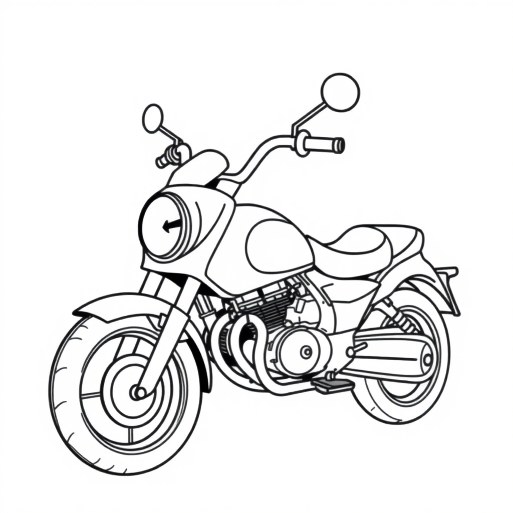 Funny Motorcycle Coloring Page