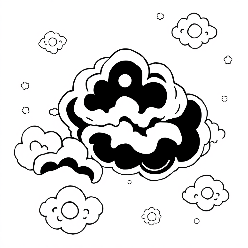 Funny Nebula Clouds Coloring Page