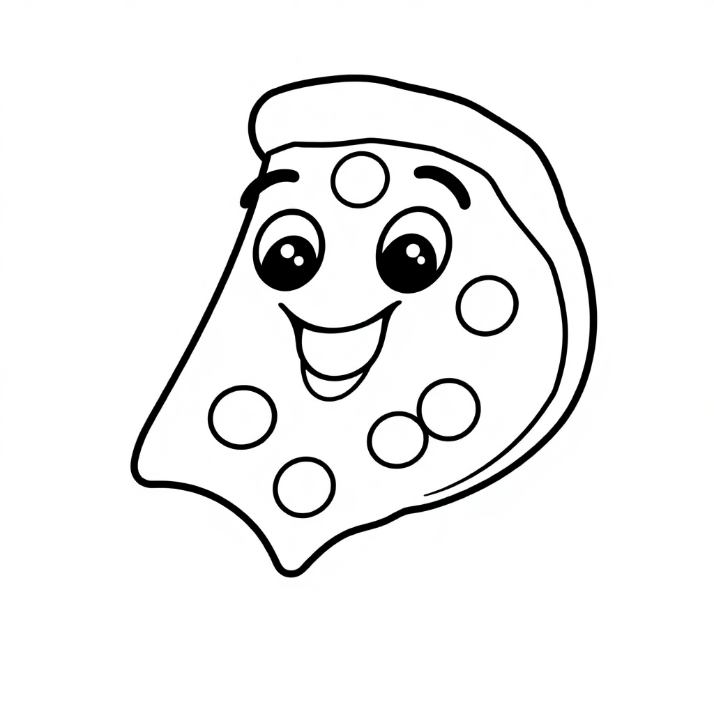 Funny Pizza Slice Coloring Page