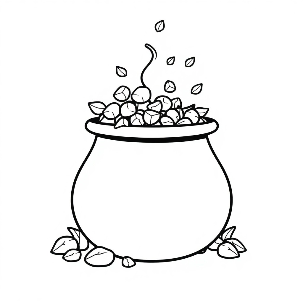 Funny Pot Of Gold Coloring Page
