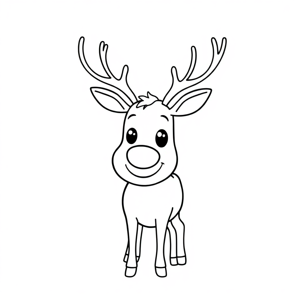 Funny Reindeer Coloring Page