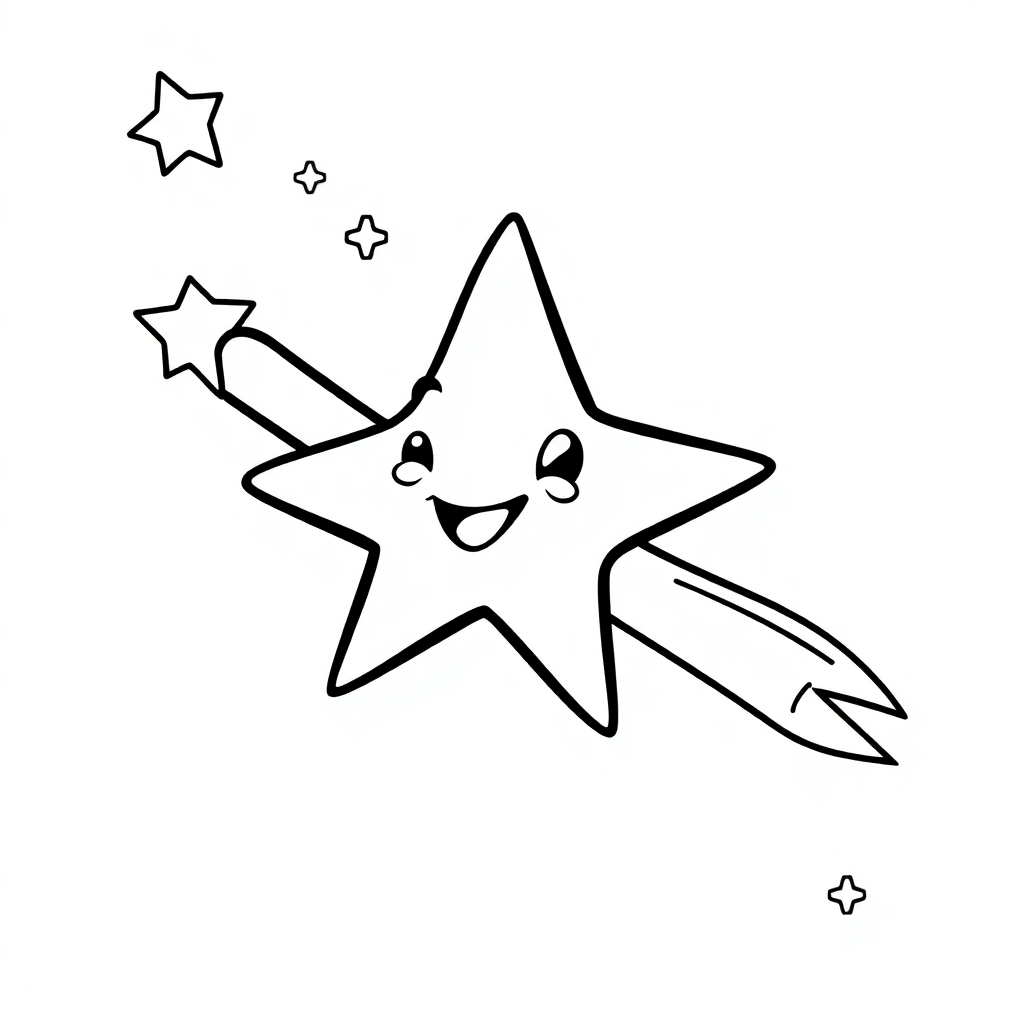 Funny Shooting Star Coloring Page