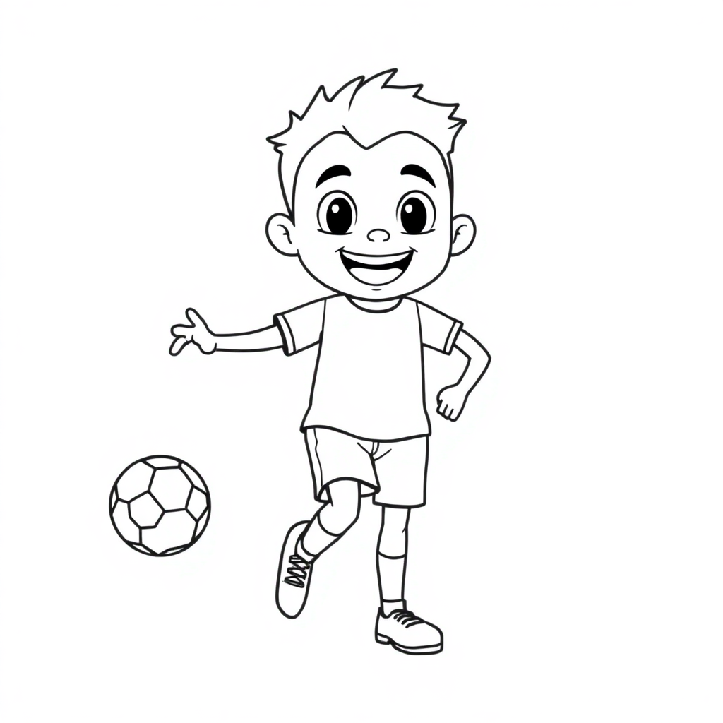 Funny Soccer Player Coloring Page
