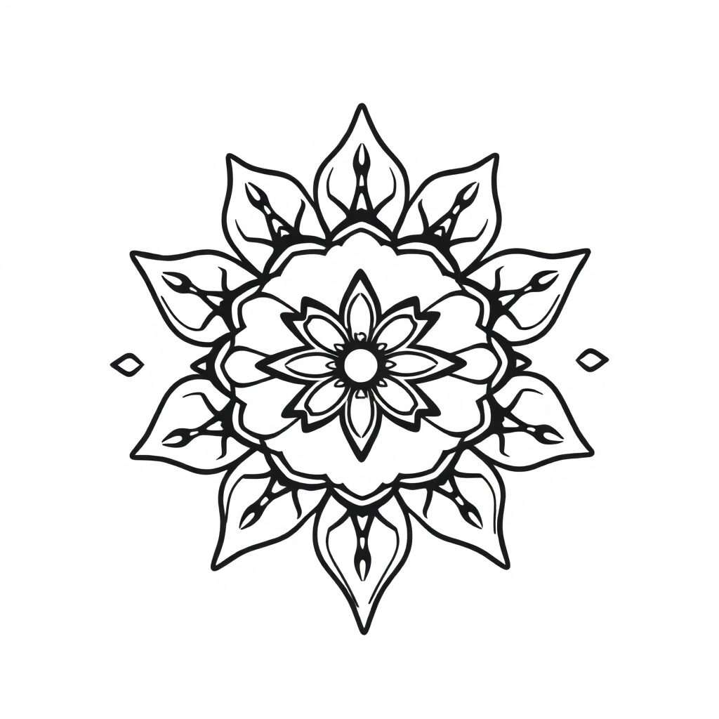 Funny Star Mandala Coloring Page