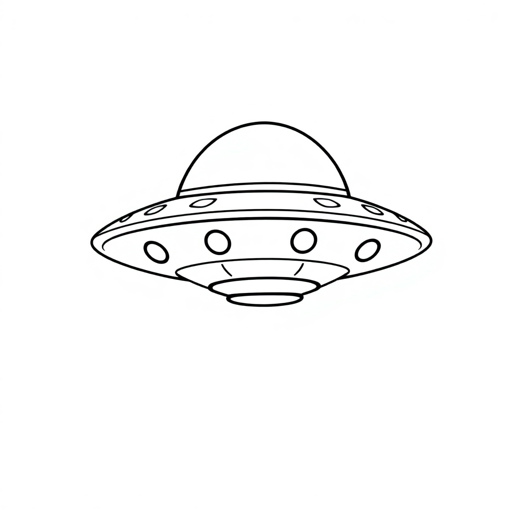 Funny Ufo Flying Saucer Coloring Page