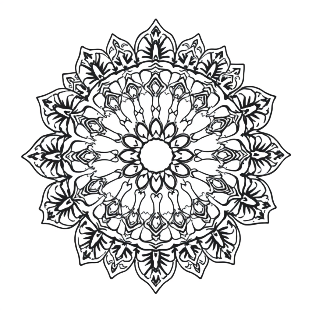 Funny Vintage Lace Mandala Coloring Page