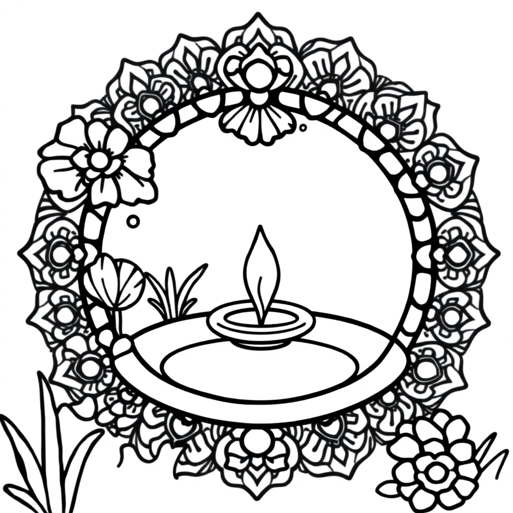 Funny Zen Garden Mandala Coloring Page