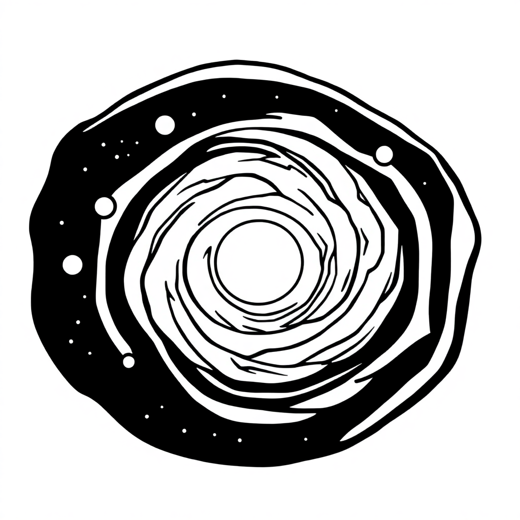 Galaxy Spiral At Sunset Coloring Page