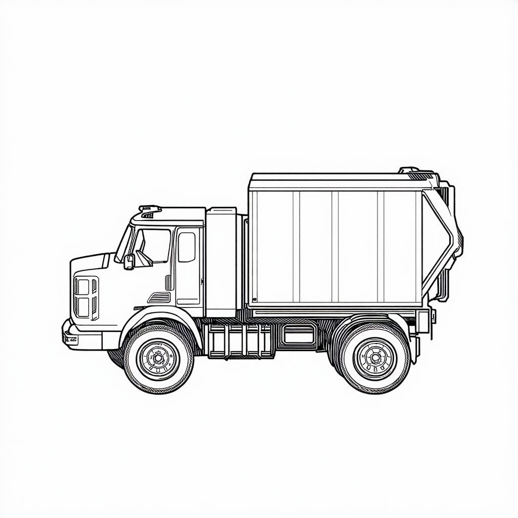 Garbage Truck Coloring Page