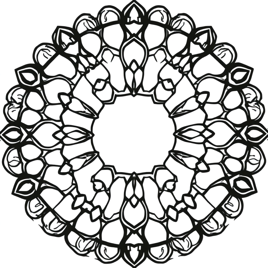 Geometric Mandala Pattern Coloring Page