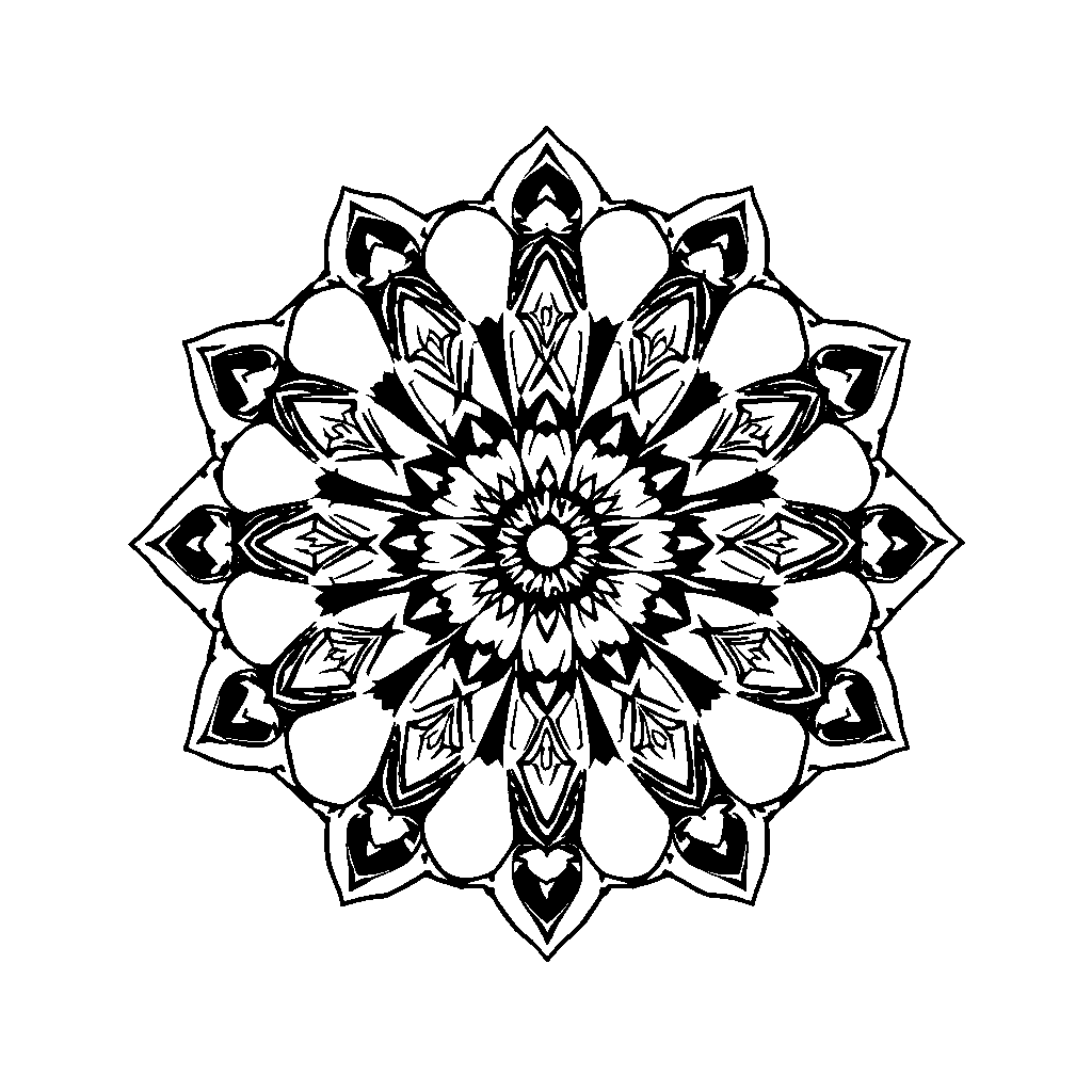 Geometric Mandala Pattern At Night Coloring Page