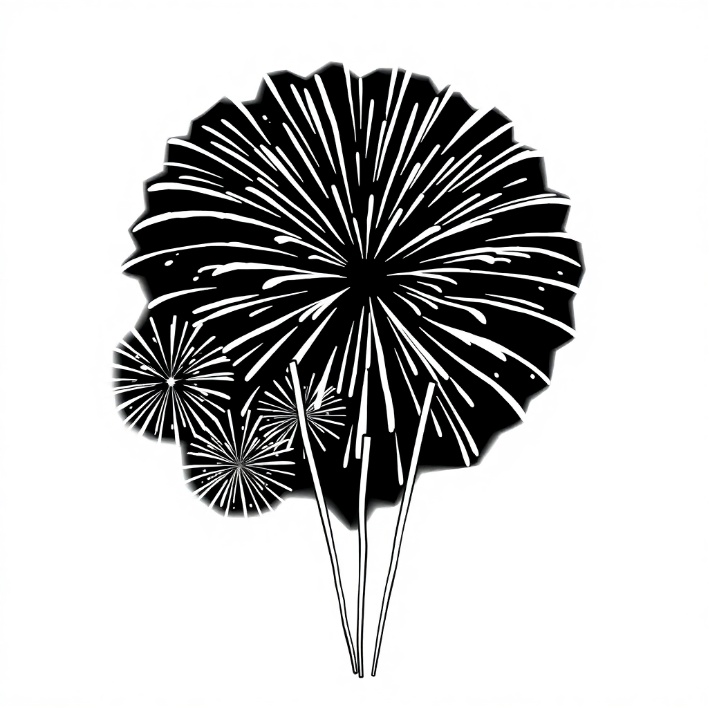 Giant Fireworks Celebration Coloring Page