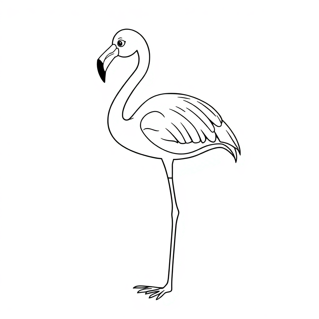 Giant Flamingo Standing Coloring Page