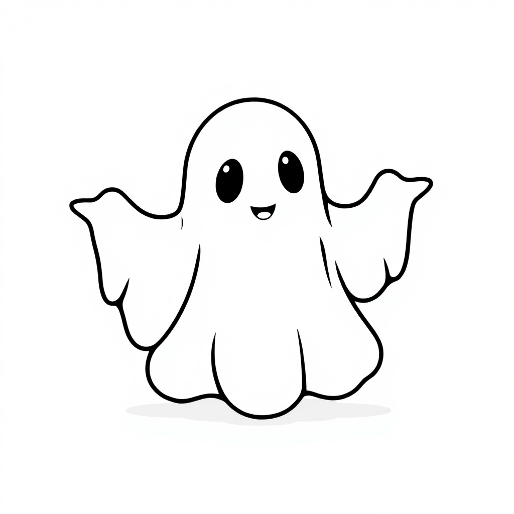 Giant Ghost Friendly Coloring Page