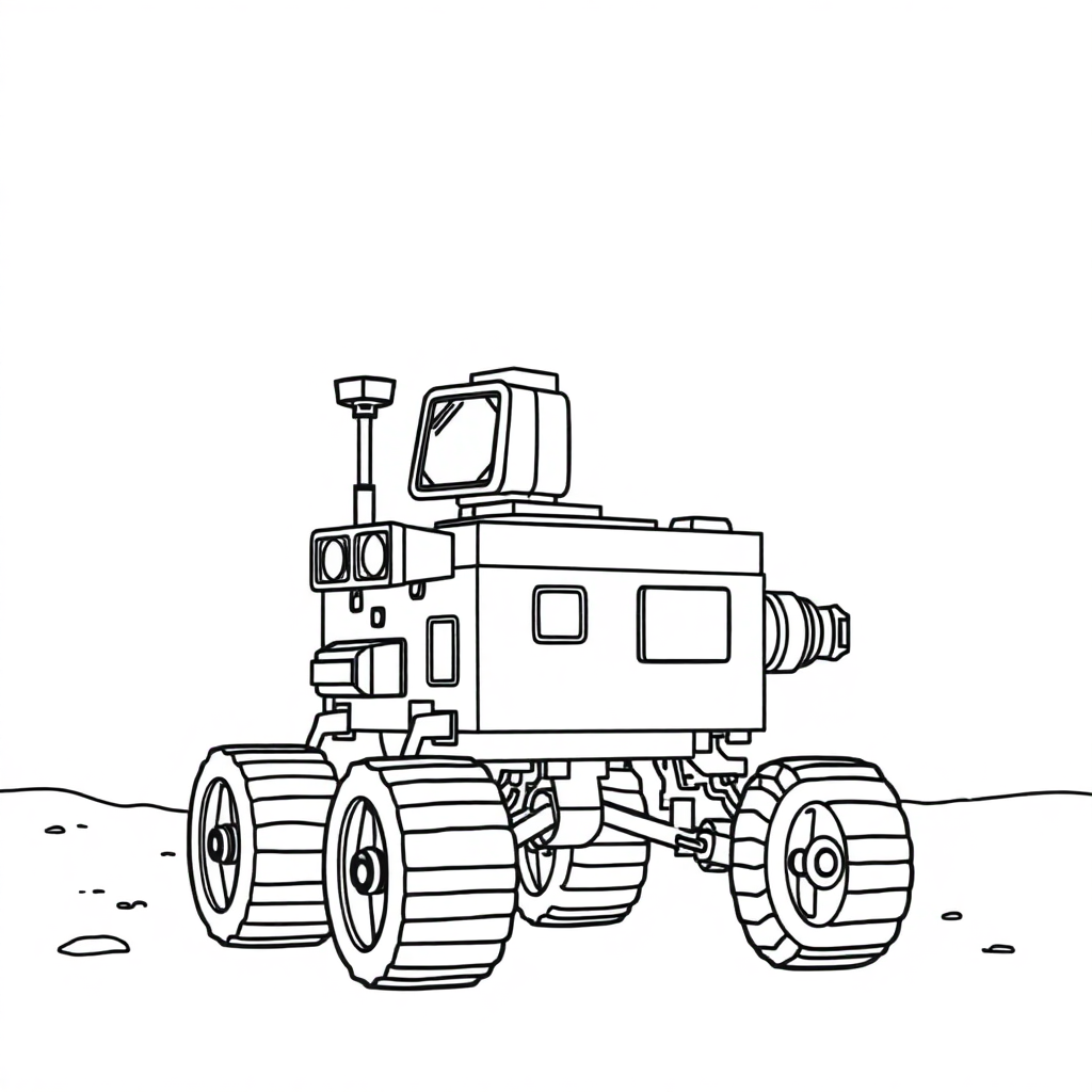 Giant Mars Rover Coloring Page