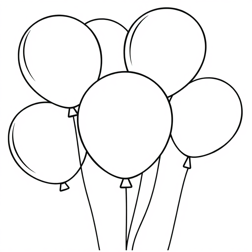 Giant Party Balloons Coloring Page