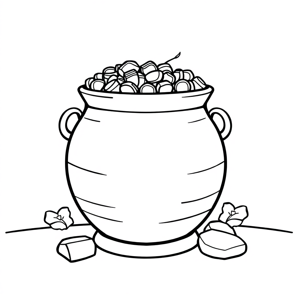 Giant Pot Of Gold Coloring Page