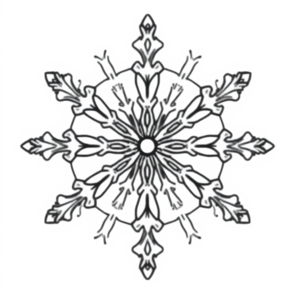 Giant Snowflake Mandala Coloring Page