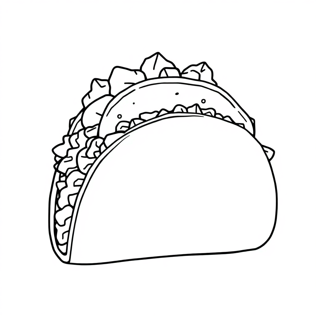 Giant Taco Coloring Page